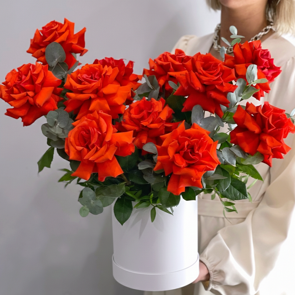 Red Desire One Dozen 12 French Roses in a Box