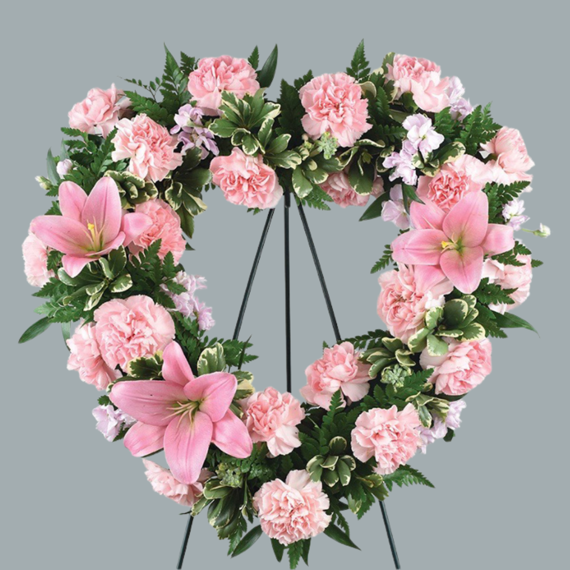 Blossom Heart Tribute Standing Wreath