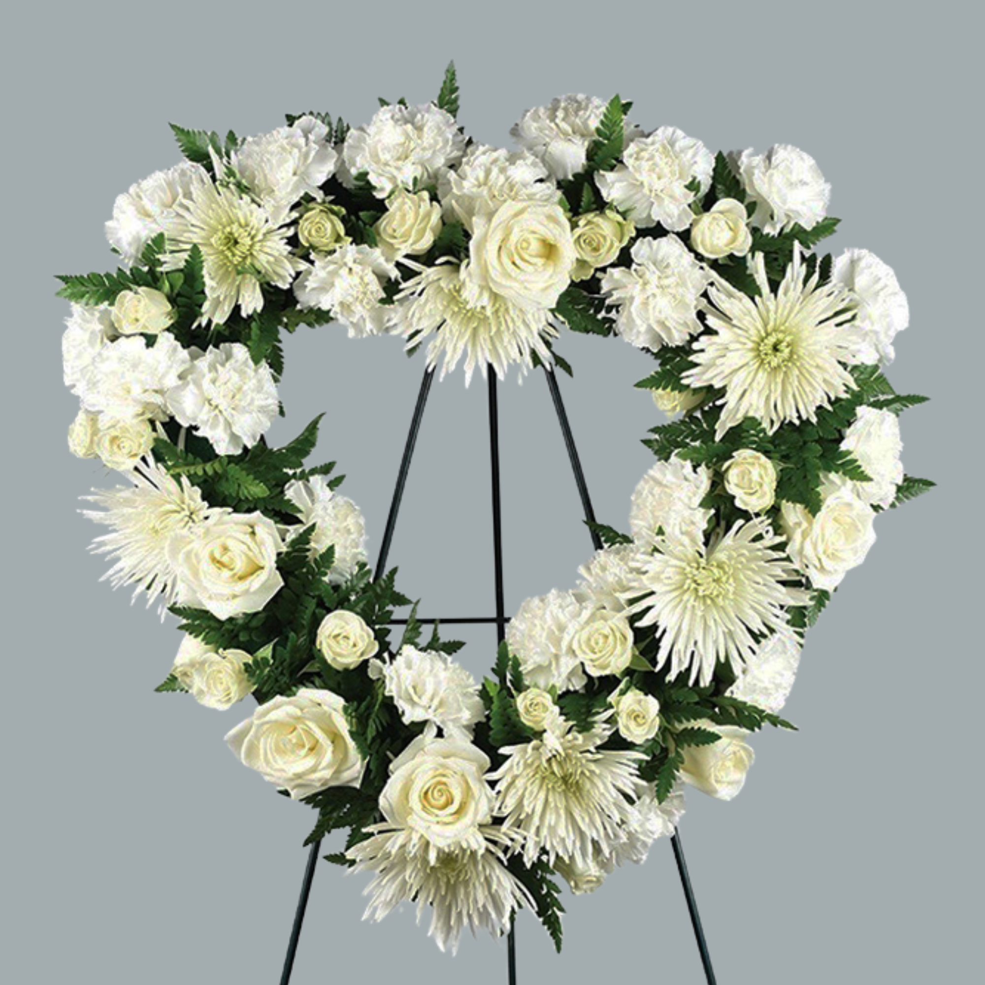 Silent Grace Standing Heart Wreath