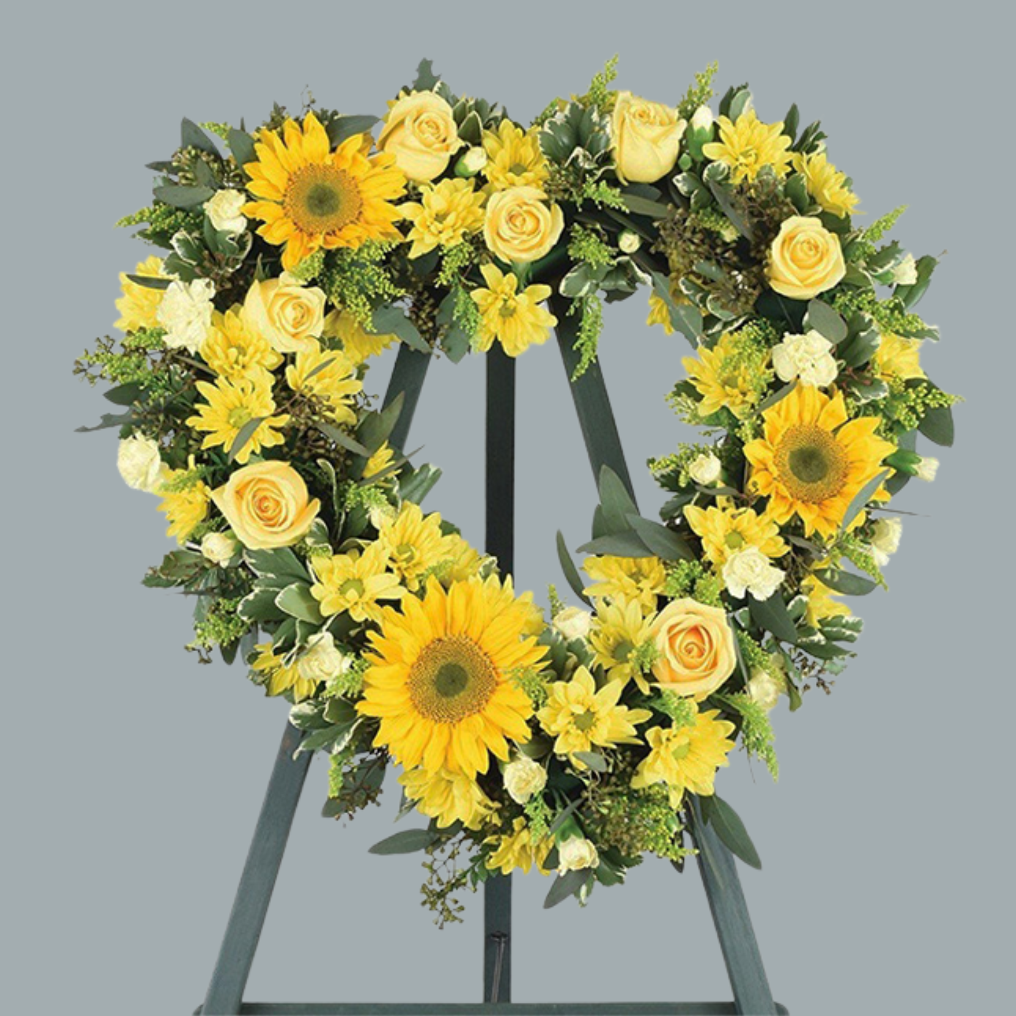 Sunlit Heart Tribute Standing Wreath
