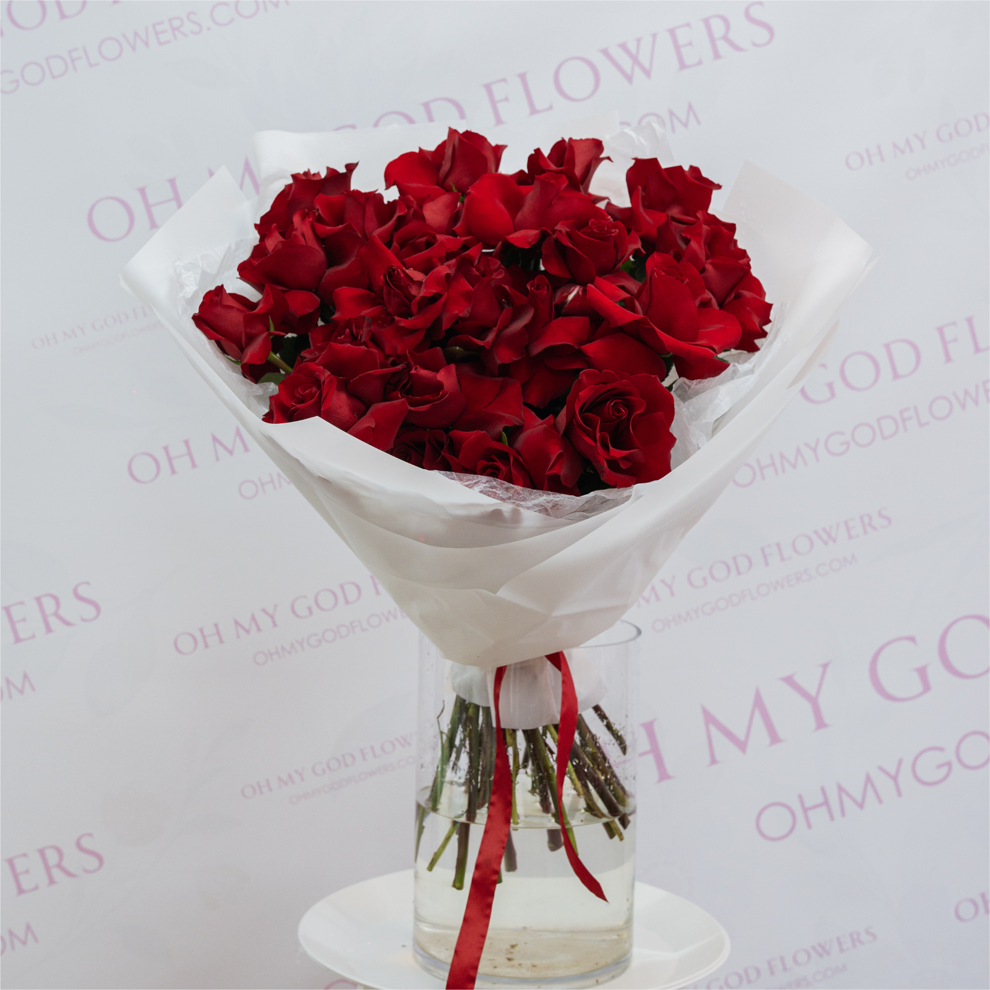 25 DELUXE FRENCH RED ROSES BOUQUET
