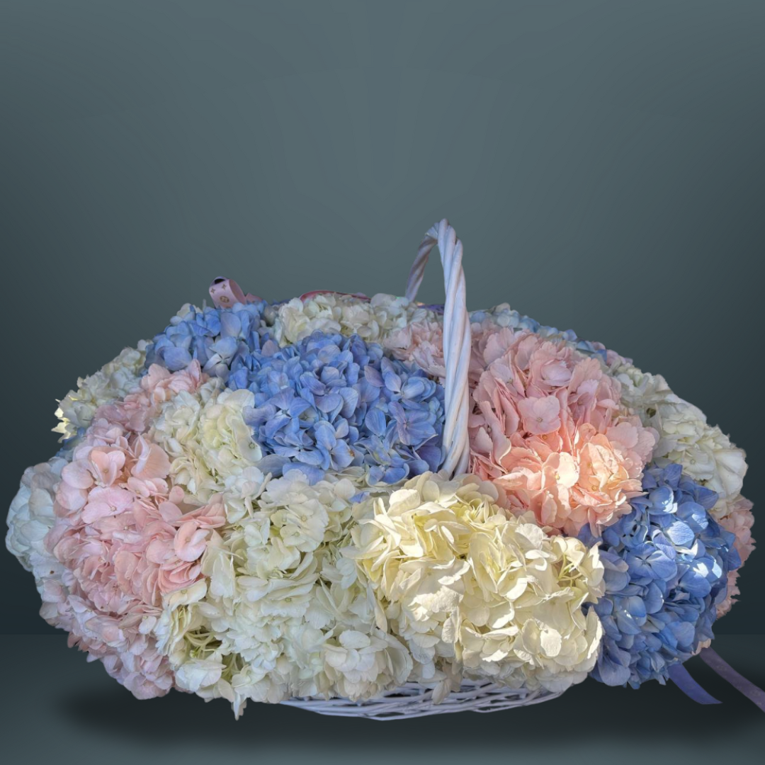 Whispers of Bloom Flower Basket