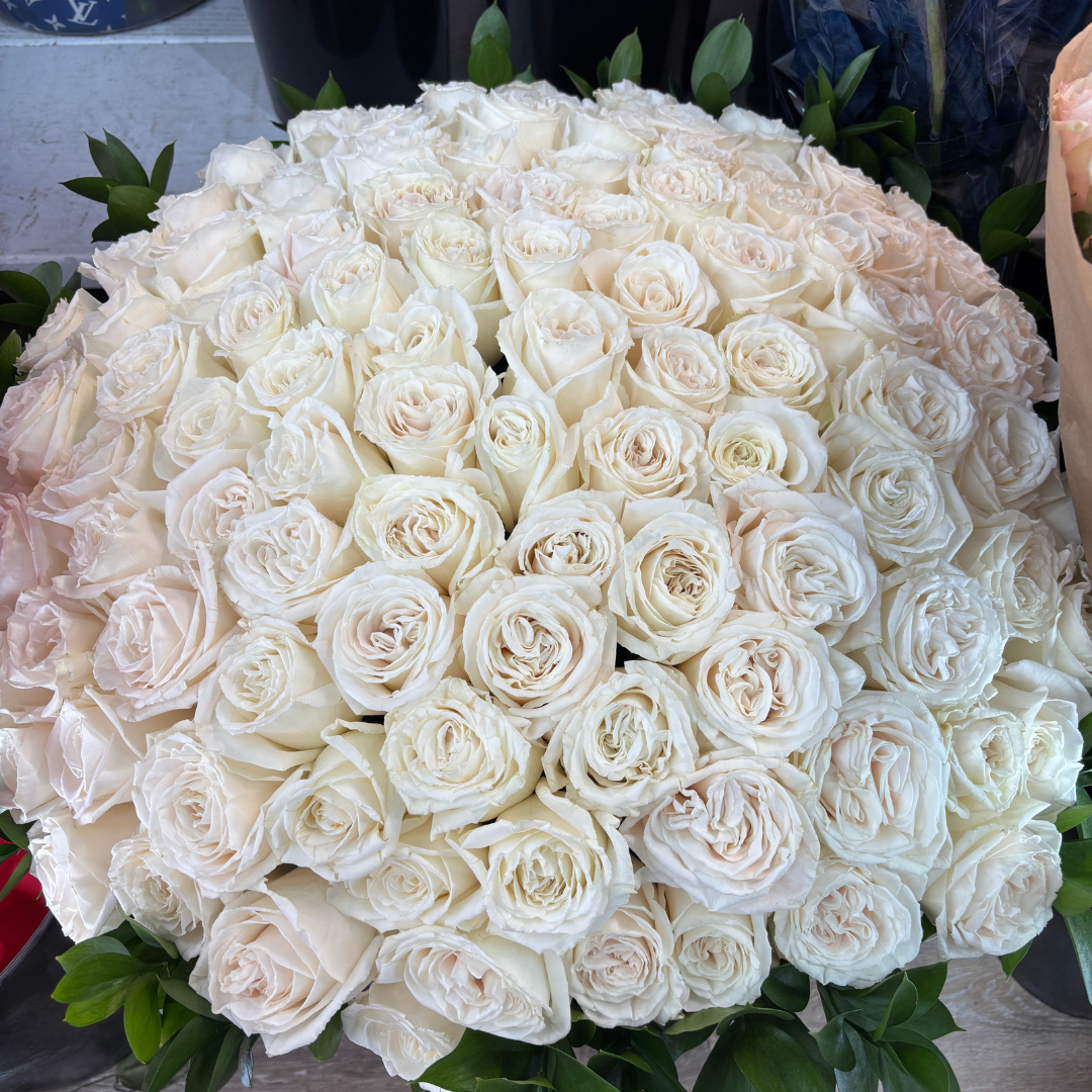 151 White Roses Bouquet