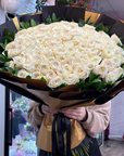 101 White Roses Flower Bouquet