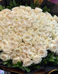 101 White Roses Flower Bouquet