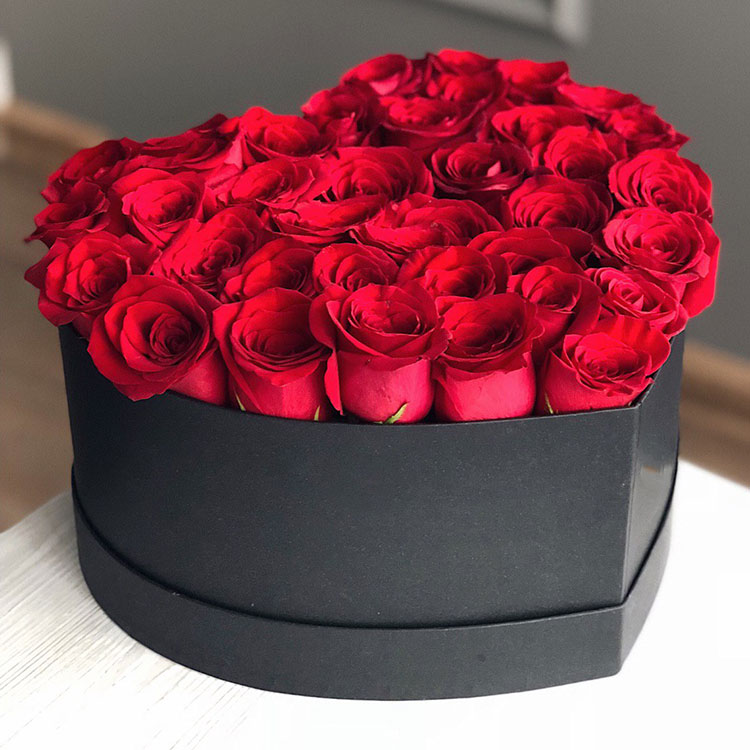 Classic 35 Red Roses in Heart Box