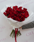 25 DELUXE FRENCH RED ROSES BOUQUET