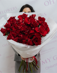 25 DELUXE FRENCH RED ROSES BOUQUET